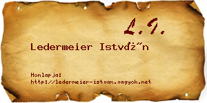 Ledermeier István névjegykártya